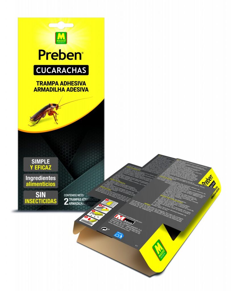 PREBEN PACK 2 TRAMPAS ADHESIVAS CUCARACHAS